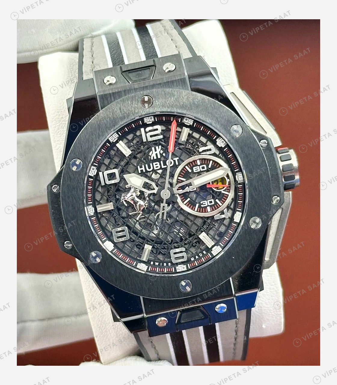 Hublot Big Bang Unico Titanyum Skeleton Kronograf Kauçuk Super Clone ETA Eta Saat detay 5
