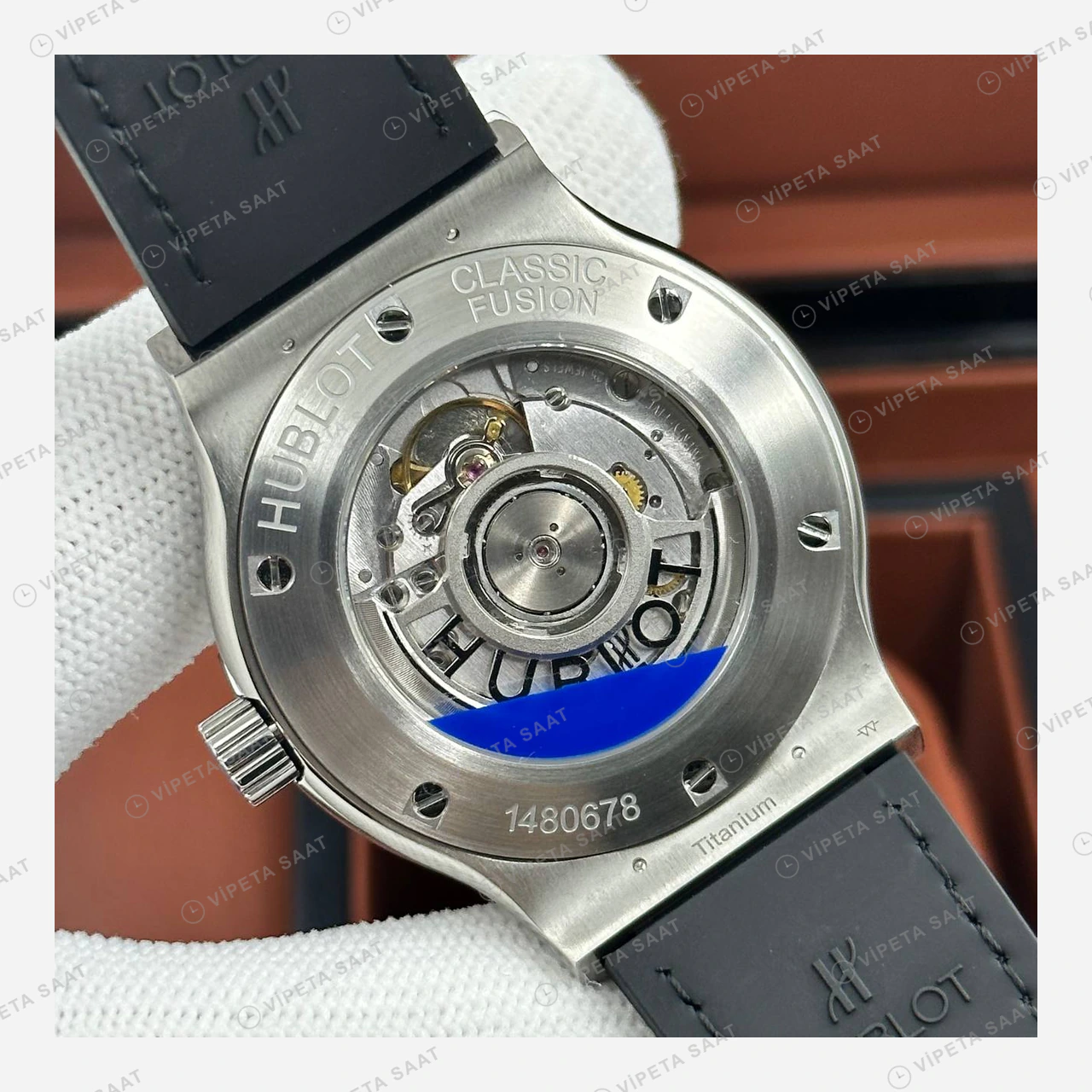 Hublot Classic Fusion Beyaz Kadran Çelik Deri Super Clone ETA Eta Saat detay 4