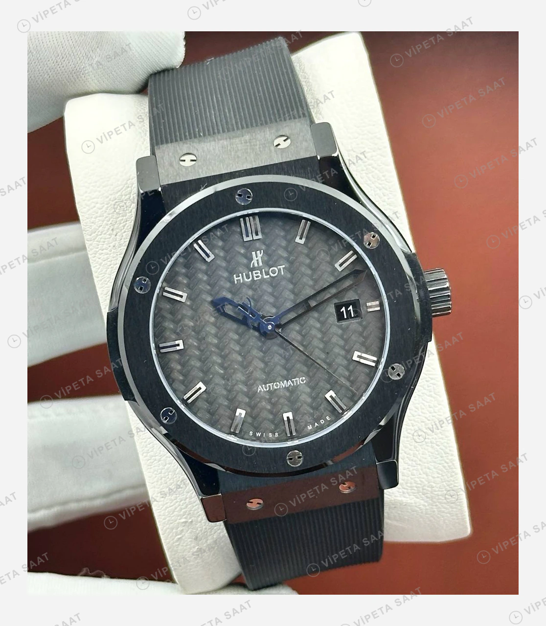 Hublot Classic Fusion Karbon Gri Kadran Deri Super Clone ETA Eta Saat detay 3