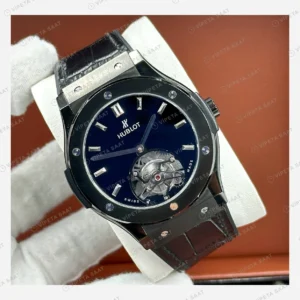 Hublot Classic Fusion Mavi Tourbillon Kadran Deri Super Clone ETA Eta Saat detay 4