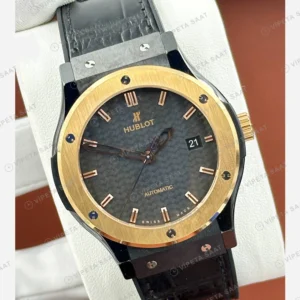 Hublot Classic Fusion Rose Gold Siyah Kadran Deri Gece Super Clone ETA Eta Saat detay 4