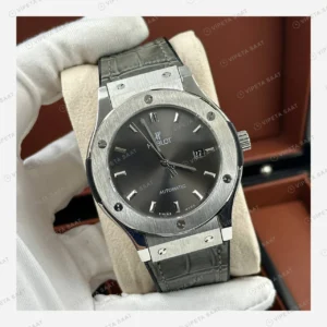 Hublot Classic Fusion Titanyum Gri Kadran Deri Bileklik Super Clone ETA Eta Saat detay 3