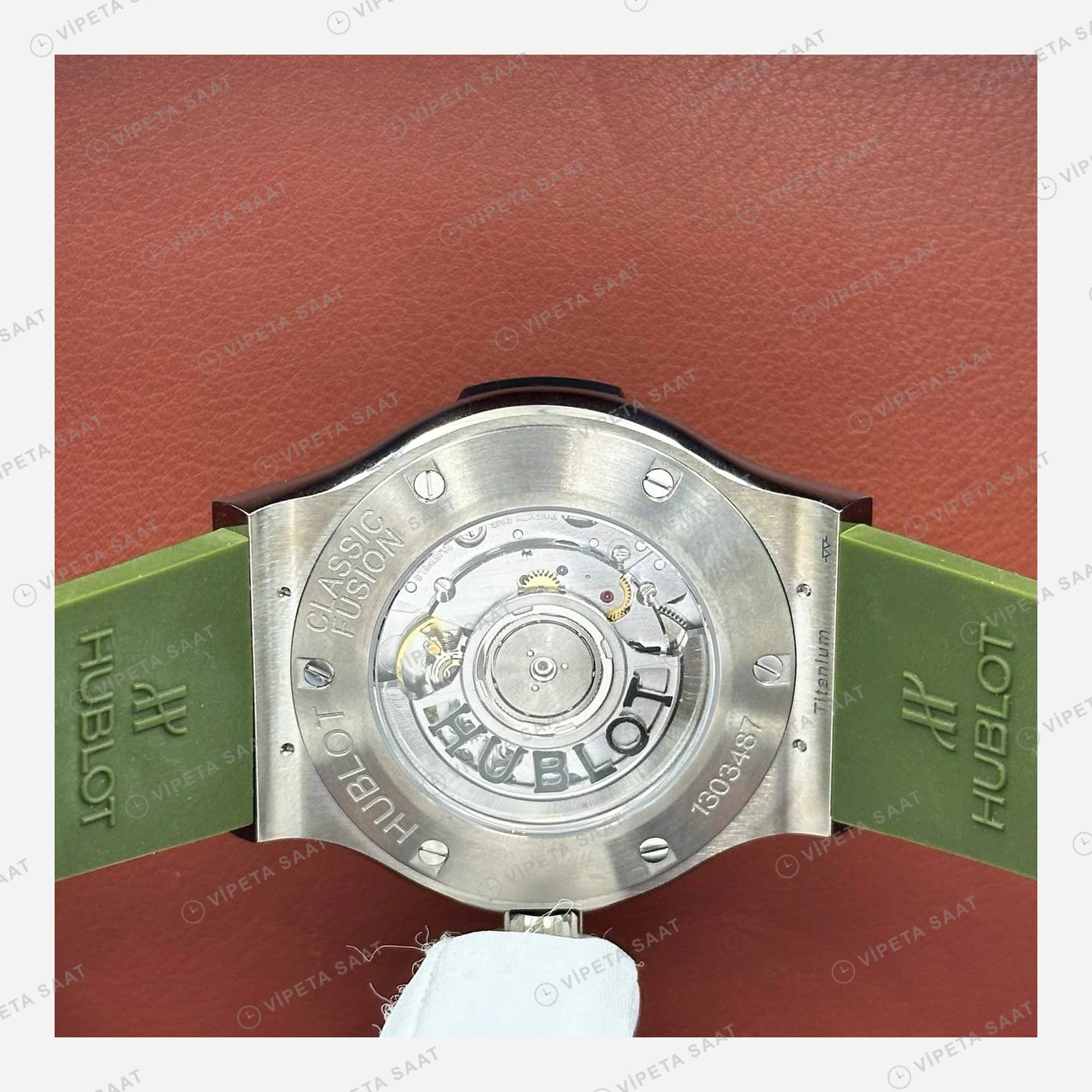 Hublot Classic Fusion Yeşil Kadran Çelik Kauçuk Super Clone ETA Eta Saat detay 4