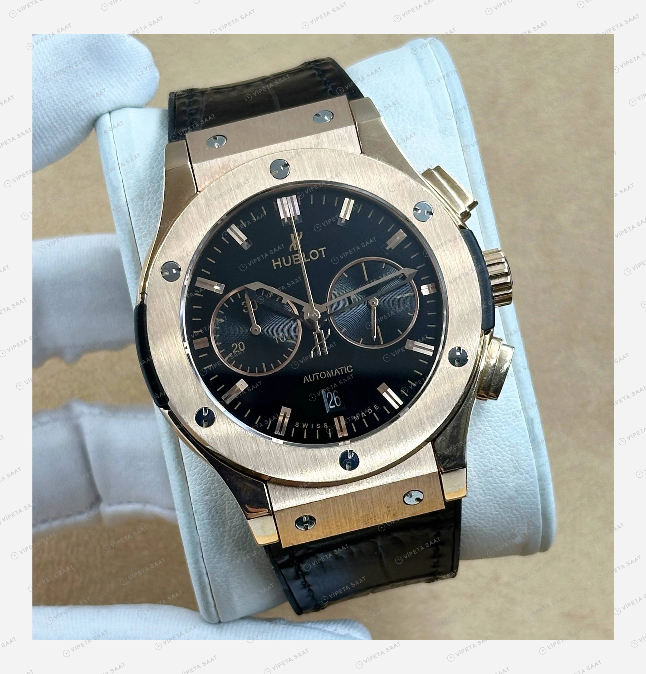 Hublot Spirit of Big Bang Rose Skeleton Kronograf Kauçuk Super Clone ETA Eta Saat detay 6