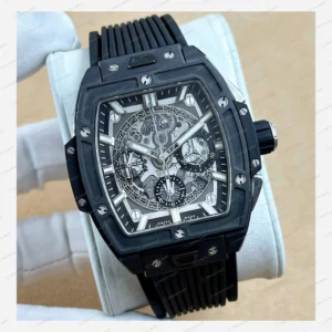 Hublot Spirit of Big Bang Siyah Pave Skeleton Kronograf Super Clone ETA Eta Saat detay 8