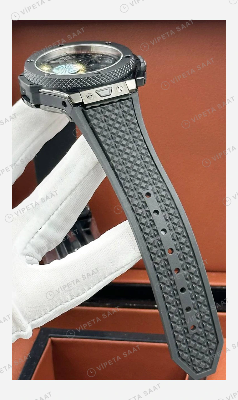 Hublot Spirit of Big Bang Siyah Seramik Skeleton Kauçuk Super Clone ETA Eta Saat detay 6