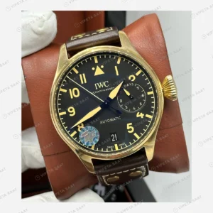 IWC Big Pilot Siyah Kadran Bronz Deri Super Clone ETA Eta Saat detay 7