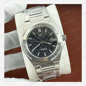 IWC Ingenieur Siyah Kadran Çelik Super Clone ETA Eta Saat karşıdan görünüm