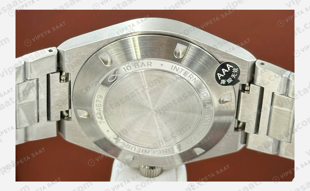 IWC Ingenieur Siyah Kadran Çelik Super Clone ETA Eta Saat detay 5