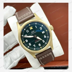 IWC Pilot Mark Yeşil Kadran Bronz Deri Gündüz Super Clone ETA Eta Saat detay 6