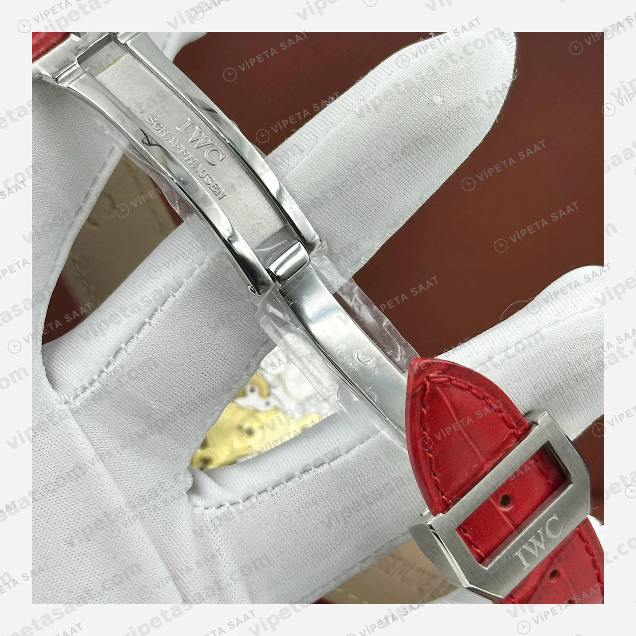 IWC Portugieser Bordo Güç Göstergeli Deri Super Clone ETA Eta Saat detay 5