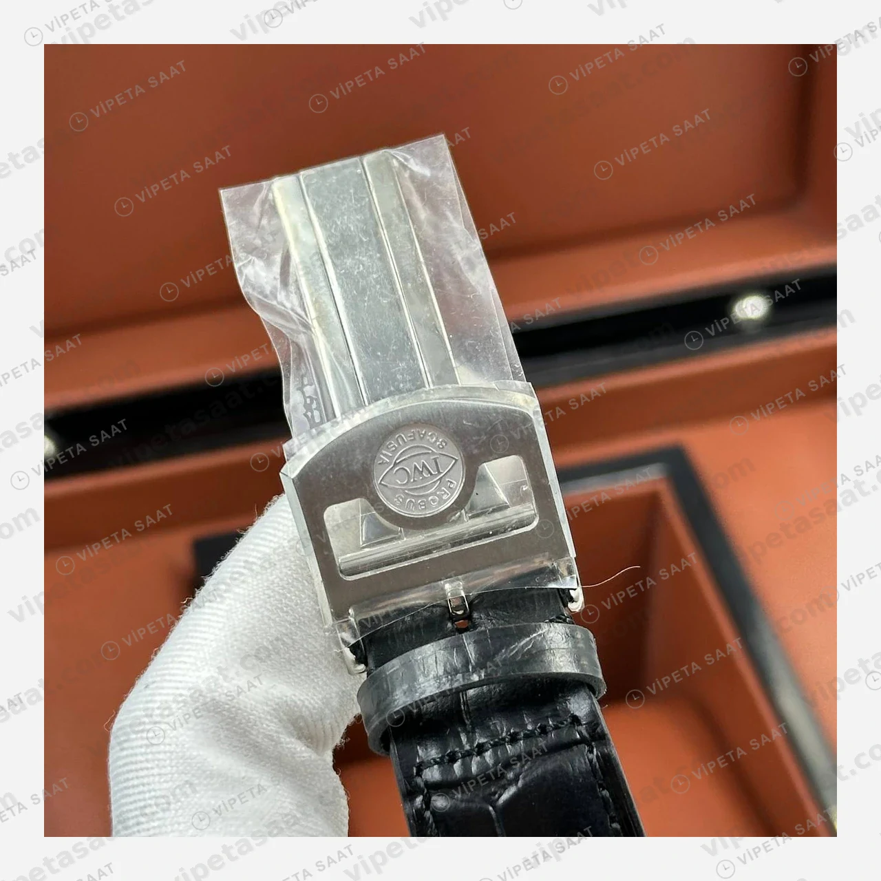 IWC Portugieser Mavi Takvim Ay Evreli Deri Super Clone ETA Eta Saat detay 4