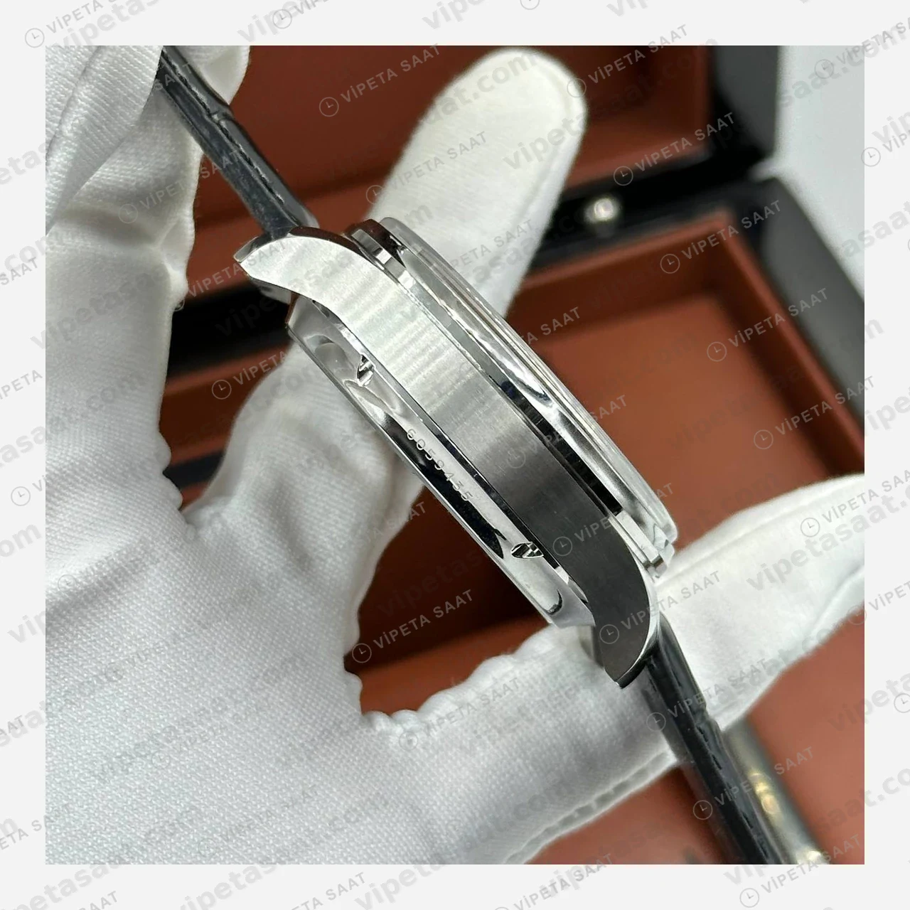 IWC Portugieser Mavi Takvim Ay Evreli Deri Super Clone ETA Eta Saat detay 5
