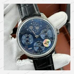 IWC Portugieser Mavi Takvim Ay Evreli Deri Super Clone ETA Eta Saat detay 6
