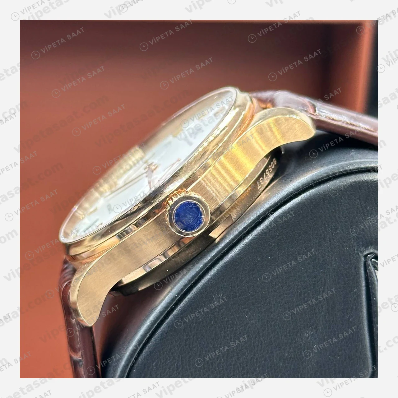 IWC Portugieser Rose Beyaz Güç Göstergeli Deri Super Clone ETA Eta Saat detay 3