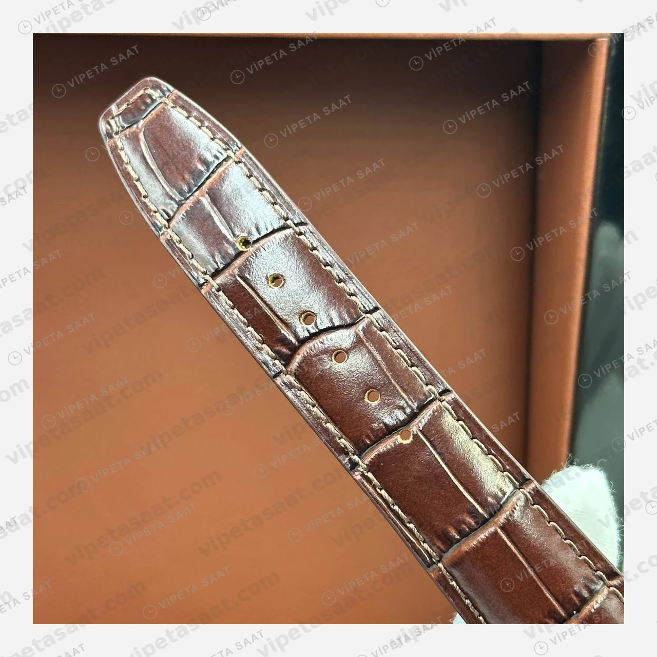 IWC Portugieser Rose Beyaz Güç Göstergeli Deri Super Clone ETA Eta Saat detay 5