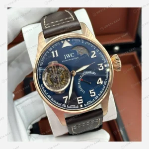 IWC Portugieser Rose Mavi Tourbillon Deri Super Clone ETA Eta Saat detay 5