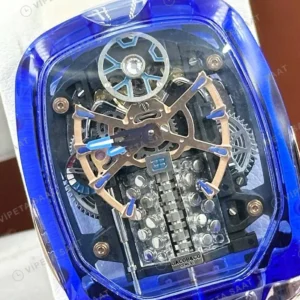 Jacob Co Astronomia Mavi Safir Kasa Kauçuk Gece Super Clone ETA Saat karşıdan görünüm