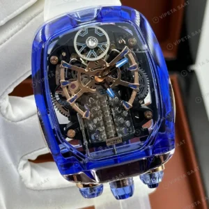 Jacob Co Astronomia Mavi Safir Kasa Kauçuk Super Clone ETA Saat detay 5