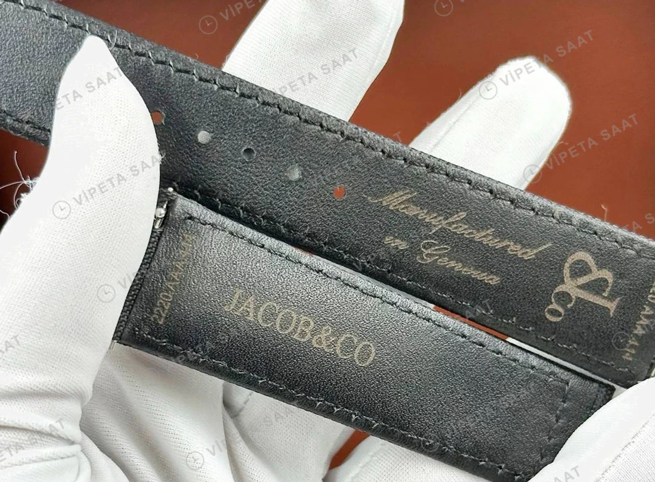 Jacob Co Opera Siyah Skeleton Deri Super Clone ETA Saat detay 4
