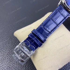 Jaeger-LeCoultre Master Ultra Thin Mavi Kadran Mavi Deri Kordon Super Clone Eta Saat görünüm 1