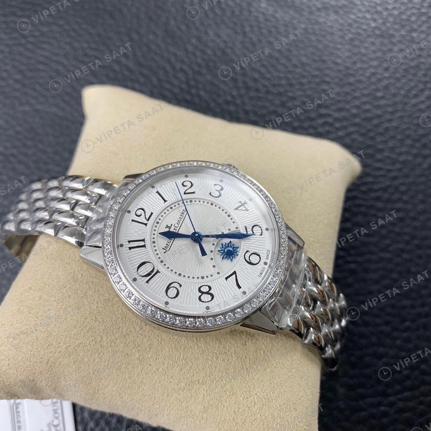 Jaeger-LeCoultre Rendez-Vous Celik Kasa Baget Bezel Gumus Kadran Celik Kordon Super Clone Eta Eta Saat detay 4