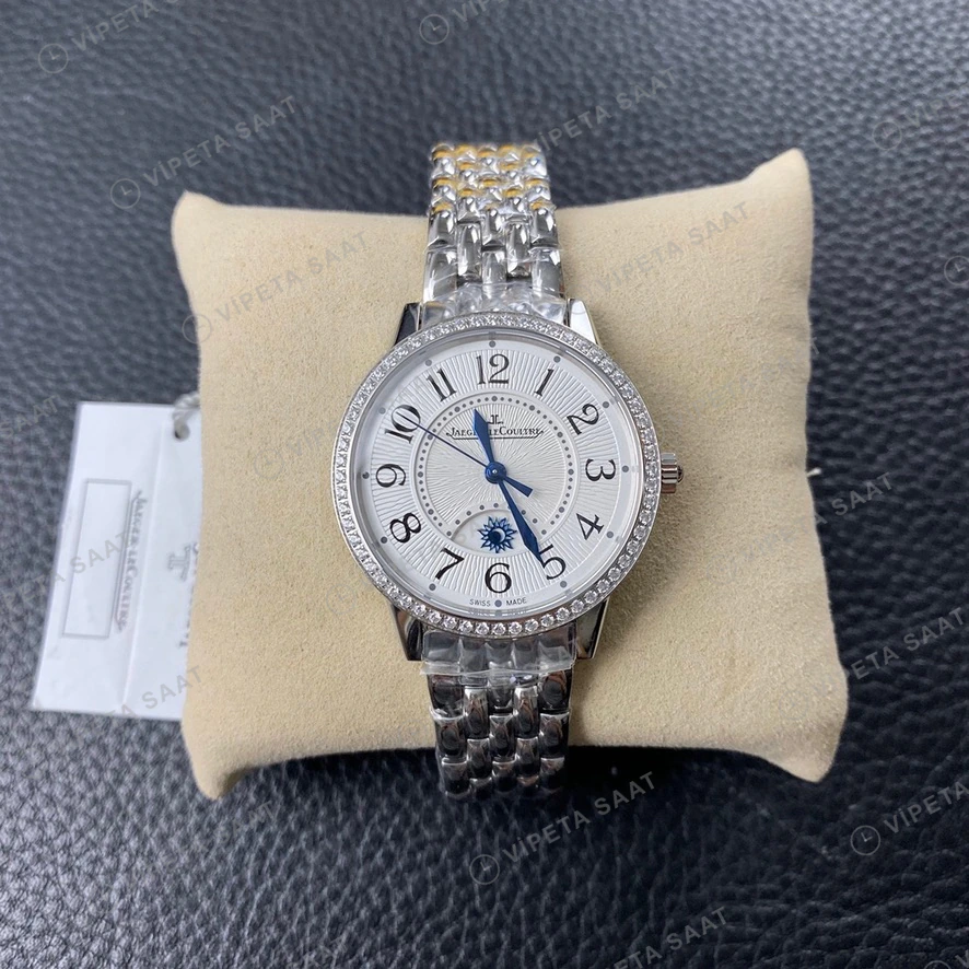 Jaeger-LeCoultre Rendez-Vous Celik Kasa Baget Bezel Gumus Kadran Celik Kordon Super Clone Eta Eta Saat detay 6