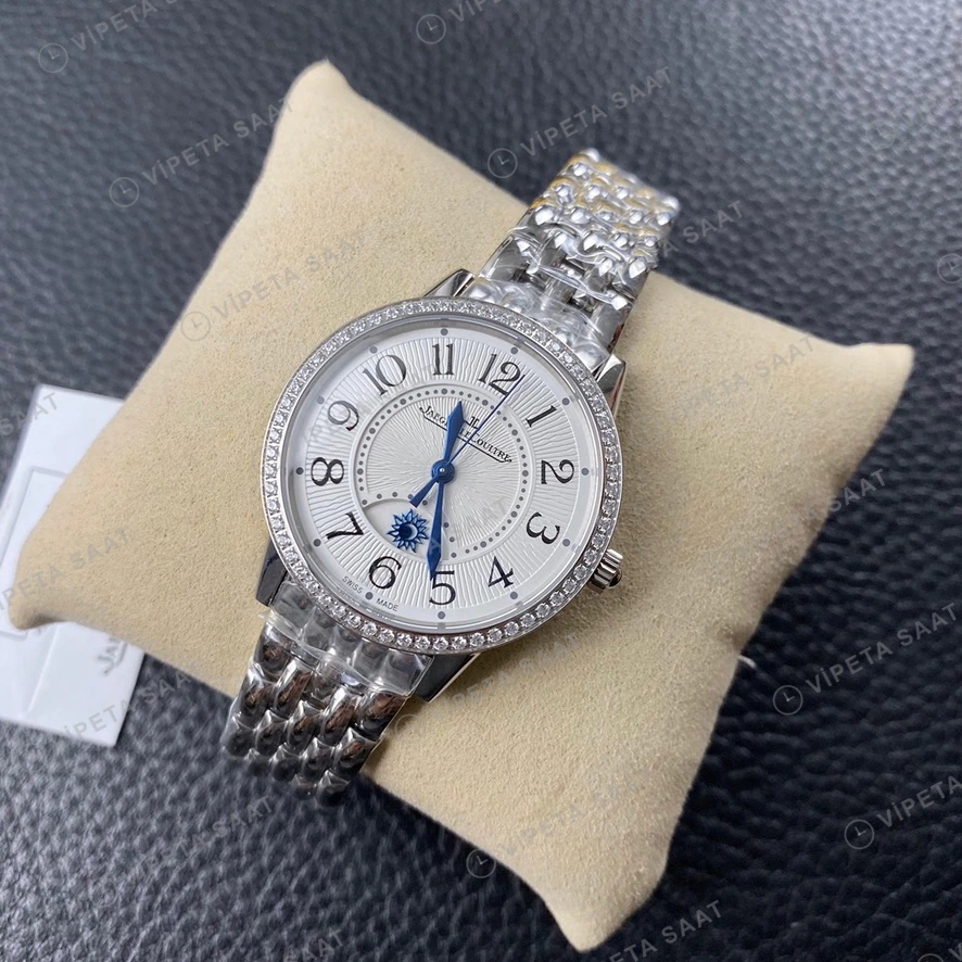 Jaeger-LeCoultre Rendez-Vous Celik Kasa Baget Bezel Gumus Kadran Celik Kordon Super Clone Eta Eta Saat detay 7