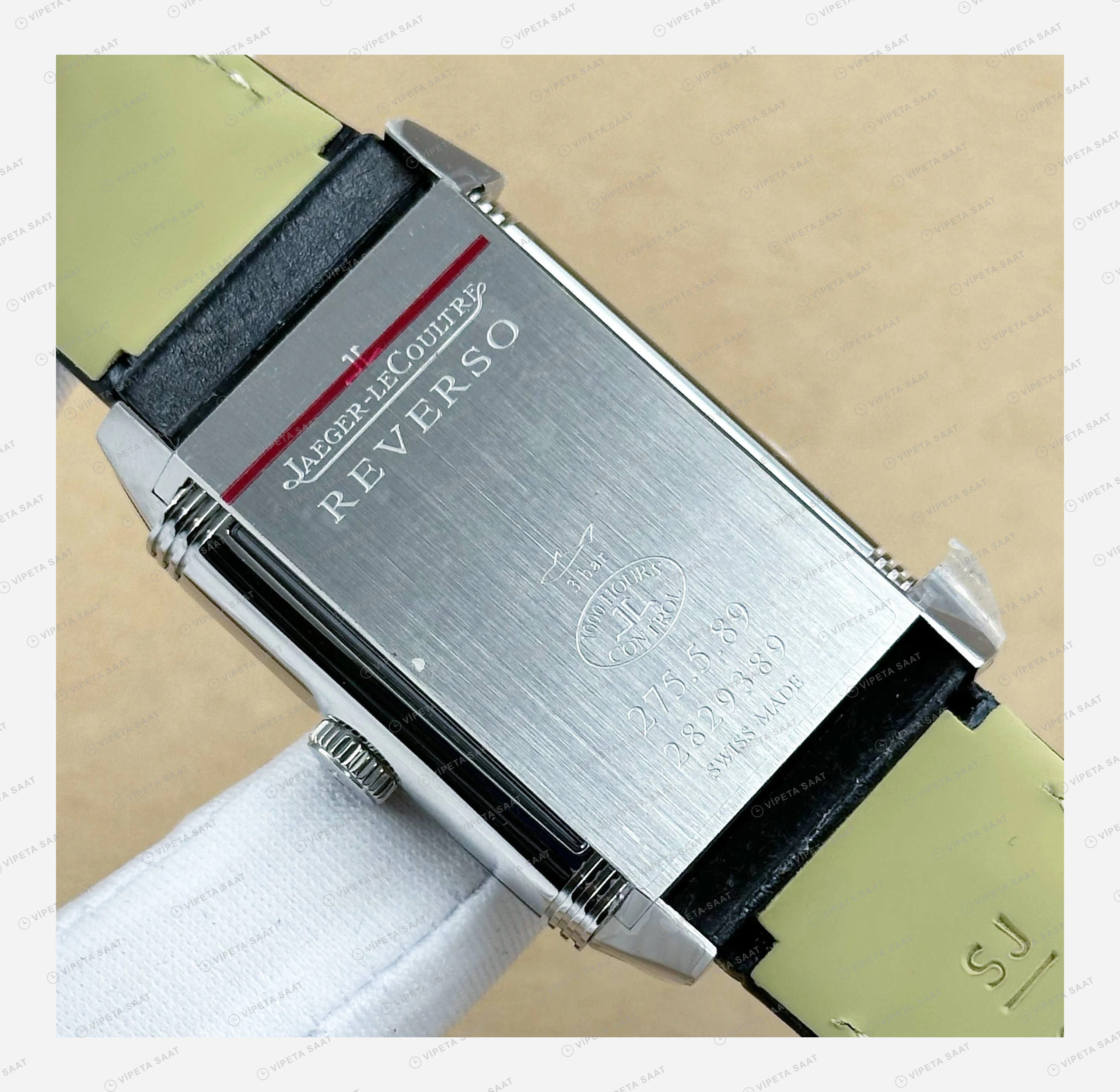 Jaeger LeCoultre Reverso Beyaz Kadran Deri Super Clone ETA Eta Saat detay 5