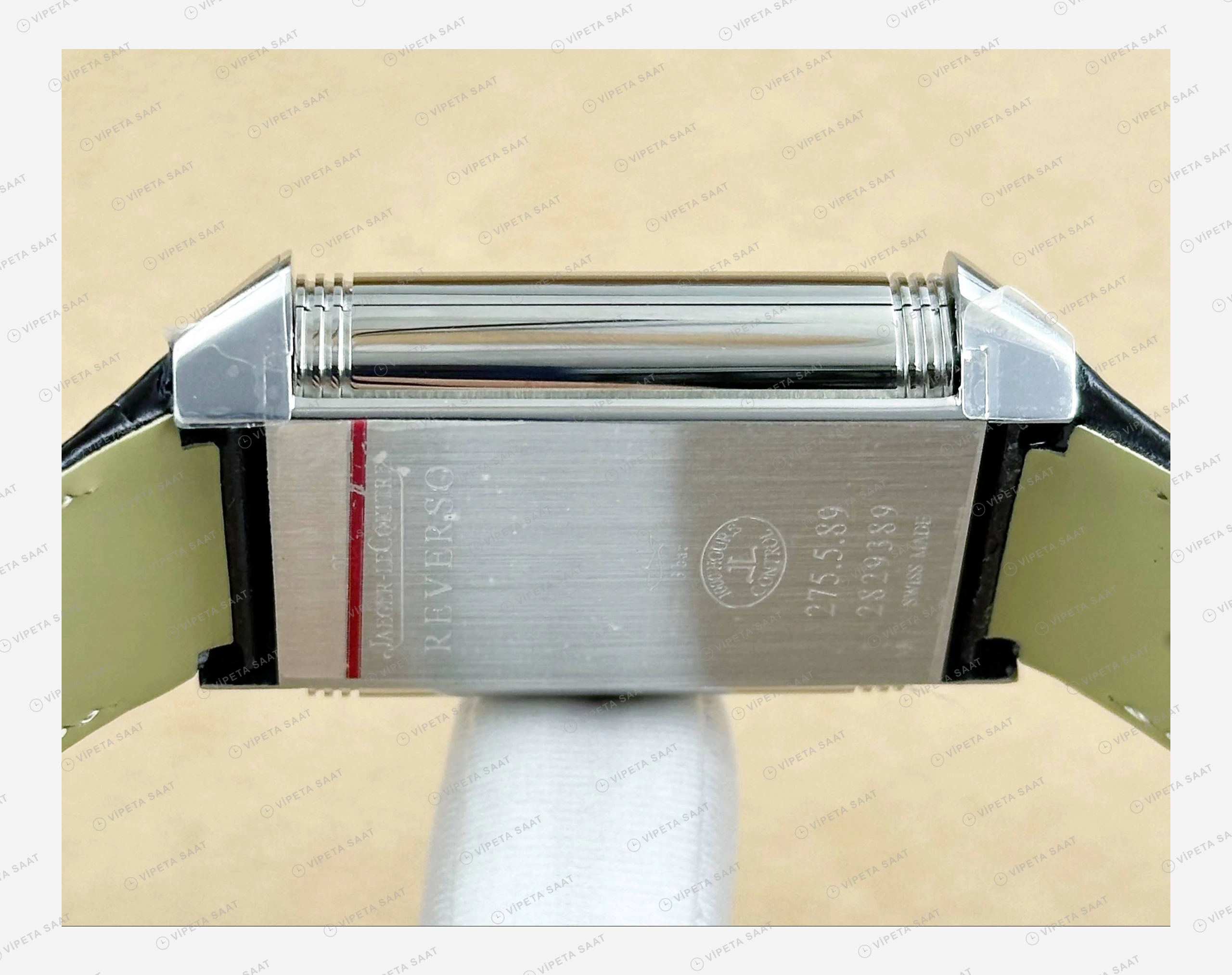 Jaeger LeCoultre Reverso Mavi Kadran Deri Super Clone ETA Eta Saat karşıdan görünüm