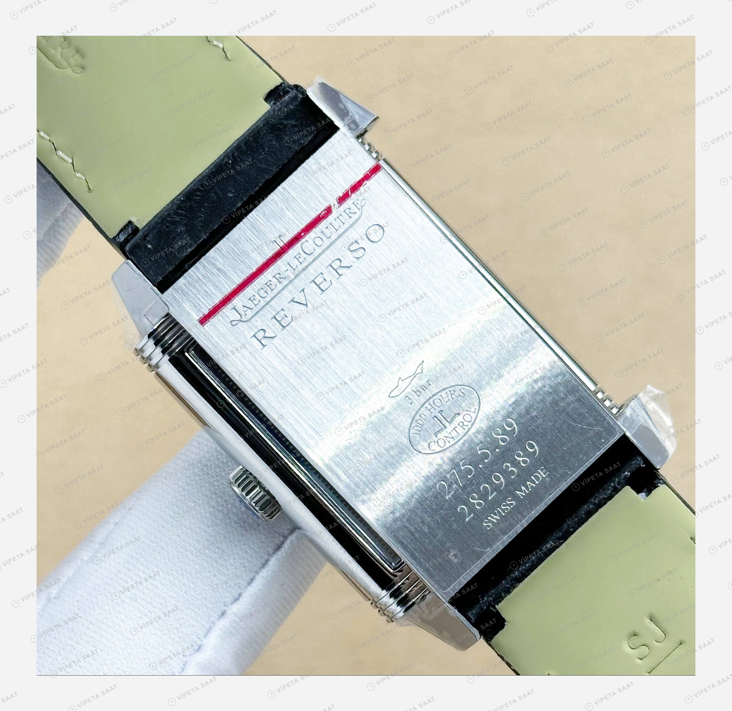 Jaeger LeCoultre Reverso Mavi Kadran Deri Super Clone ETA Eta Saat detay 6