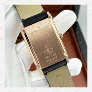 Jaeger LeCoultre Reverso Rose Mavi Kadran Deri Gündüz Super Clone ETA Eta Saat karşıdan görünüm