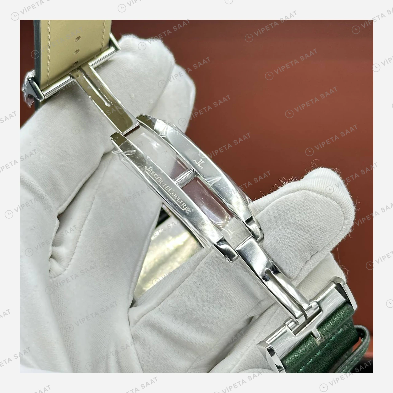 Jaeger LeCoultre Reverso Yeşil Kadran Deri Super Clone ETA Eta Saat detay 7