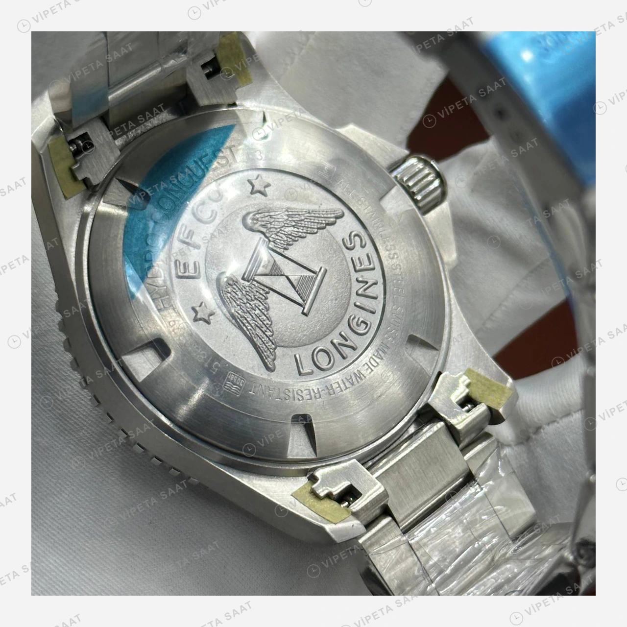 Longines HydroConquest Mavi Kadran Çelik Parlak Super Clone ETA Eta Saat yan görünüm