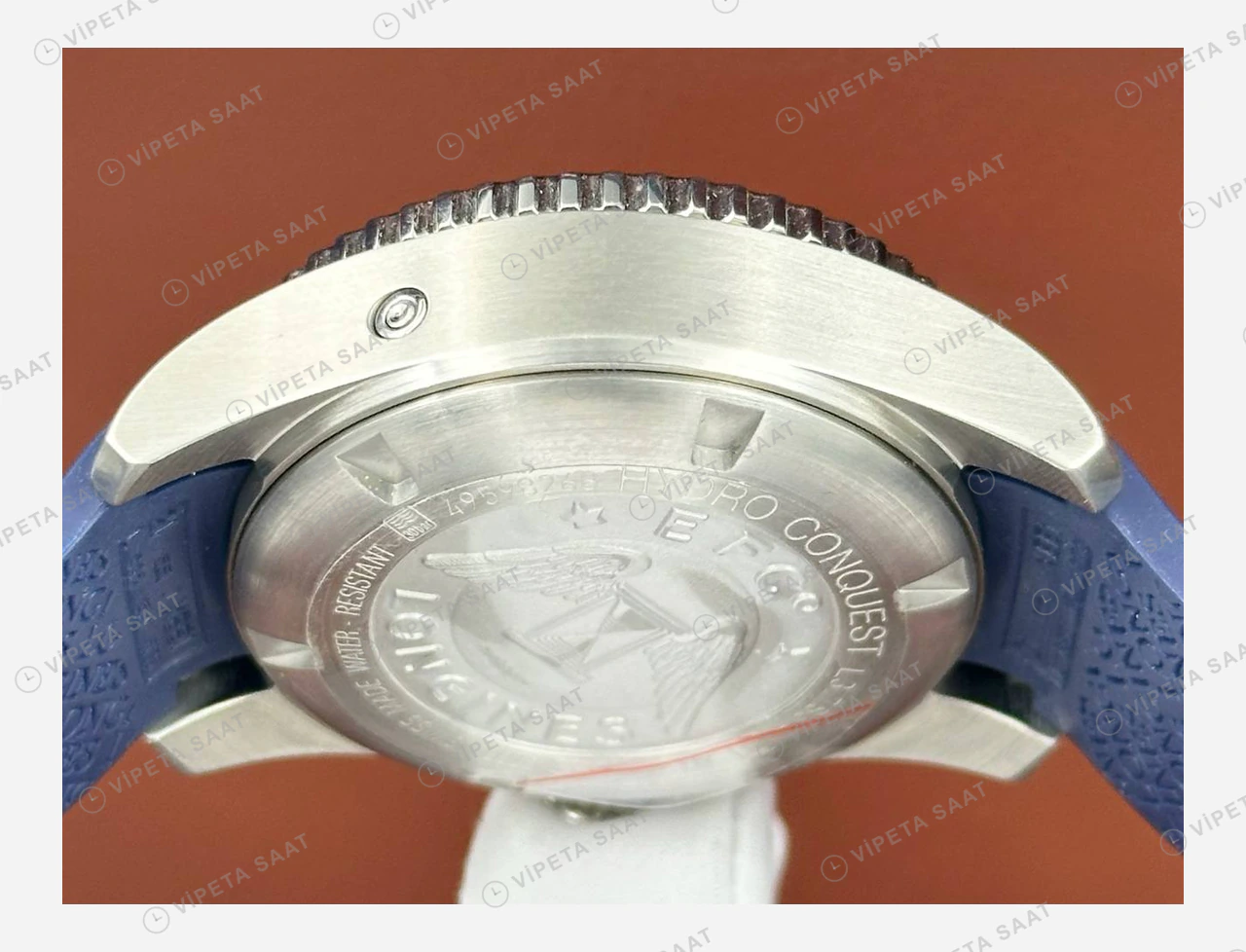 Longines HydroConquest Mavi Kronograf Kauçuk Super Clone ETA Eta Saat yan görünüm