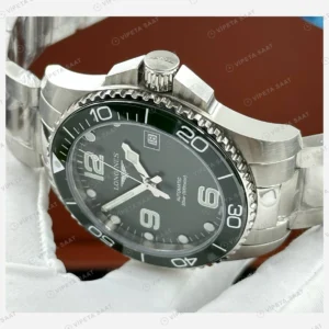 Longines HydroConquest Yeşil Kadran Çelik Düz Super Clone ETA Eta Saat karşıdan görünüm