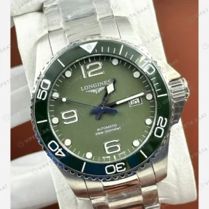 Longines HydroConquest Yeşil Kadran Çelik Super Clone ETA Eta Saat karşıdan görünüm