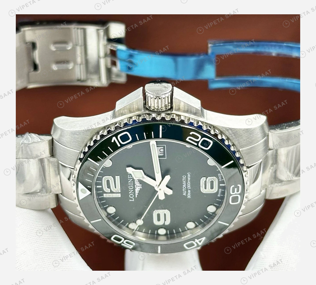 Longines HydroConquest Yeşil Kadran Çelik Super Clone ETA Eta Saat detay 4