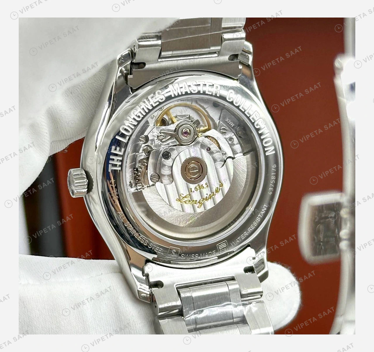 Longines Master Collection Beyaz Arabik Takvim Çelik Super Clone ETA Eta Saat yan görünüm