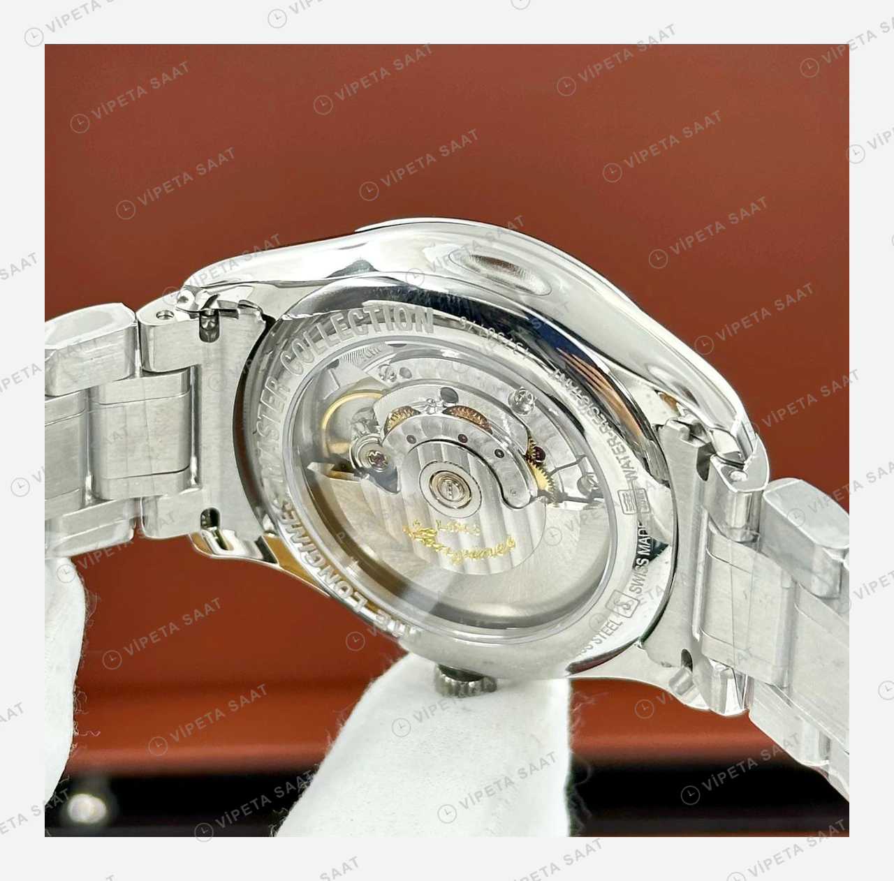 Longines Master Collection Beyaz Arabik Takvim Çelik Super Clone ETA Eta Saat detay 3