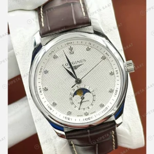 Longines Master Collection Beyaz Ay Evreli Deri Gündüz Super Clone ETA Eta Saat detay 6