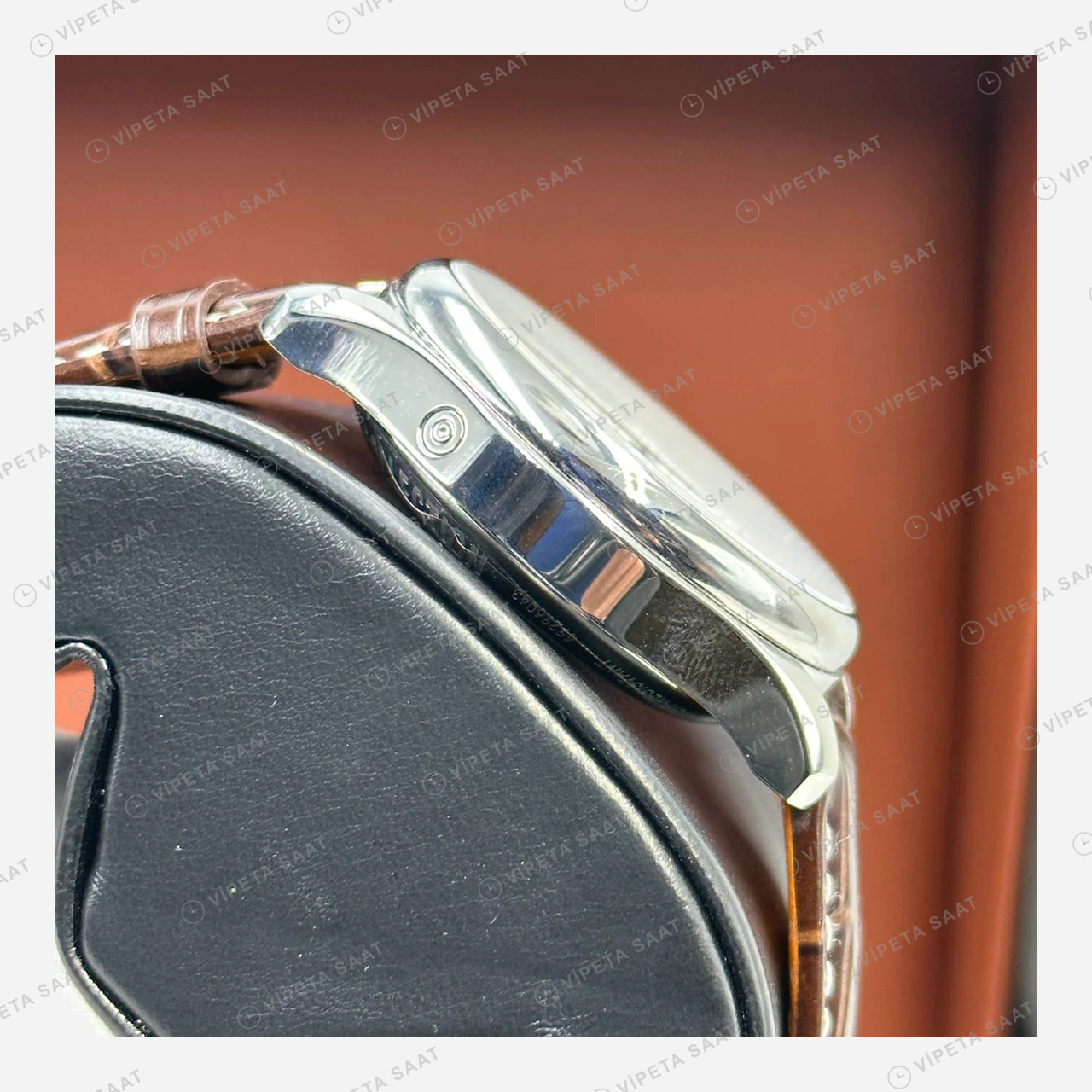 Longines Master Collection Krem Kronograf Ay Evreli Deri Super Clone ETA Eta Saat detay 3