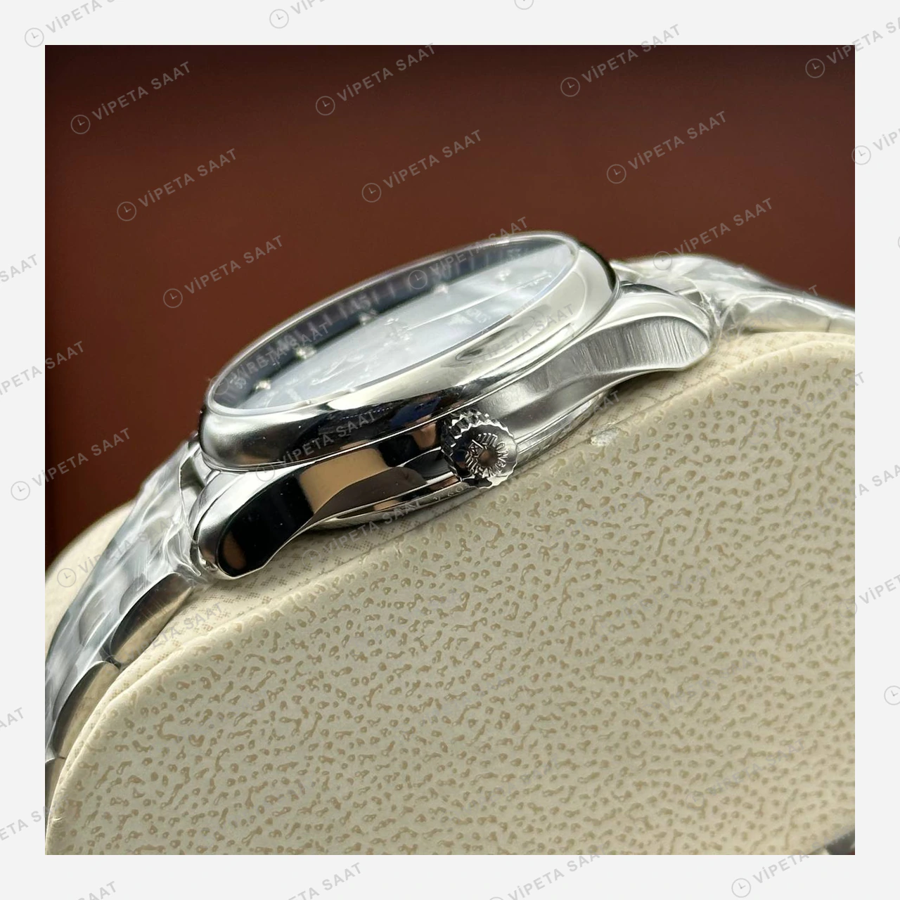 Longines Master Collection Mavi Ay Evreli Çelik Super Clone ETA Eta Saat yan görünüm