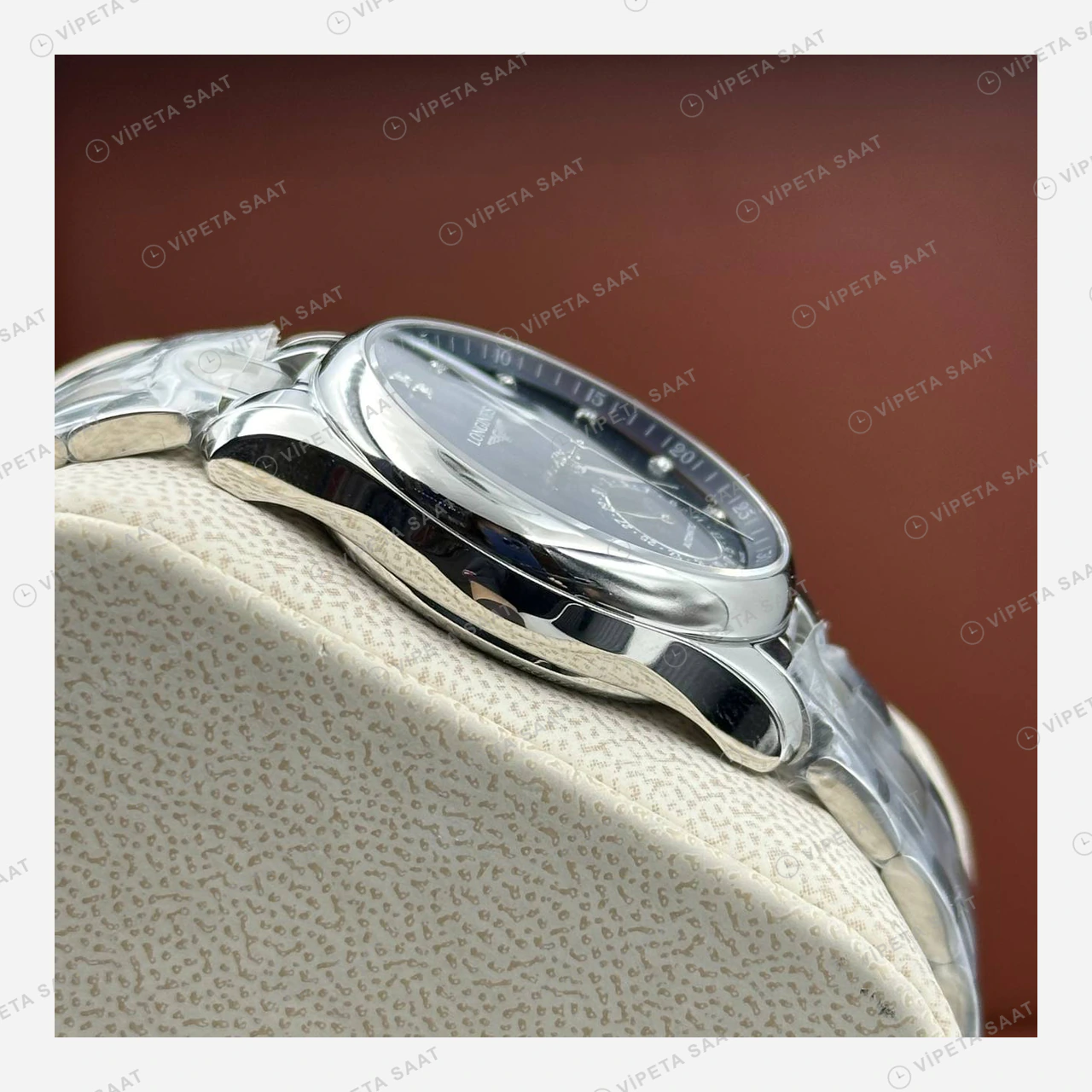 Longines Master Collection Mavi Ay Evreli Çelik Super Clone ETA Eta Saat detay 3