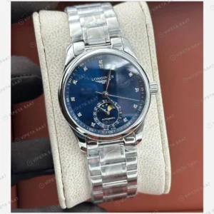Longines Master Collection Mavi Ay Evreli Çelik Super Clone ETA Eta Saat detay 4