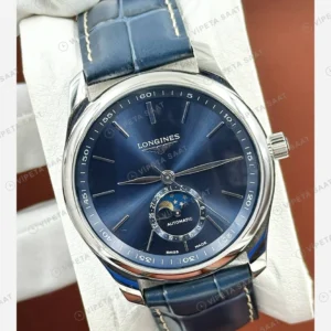 Longines Master Collection Mavi Ay Evreli Deri Super Clone ETA Eta Saat karşıdan görünüm