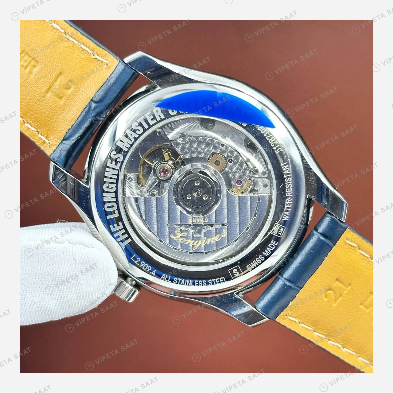 Longines Master Collection Mavi Ay Evreli Deri Super Clone ETA Eta Saat detay 4