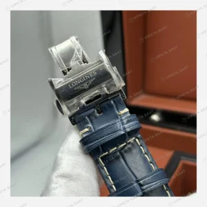 Longines Master Collection Mavi Ay Evreli Güç Deri Super Clone ETA Eta Saat karşıdan görünüm