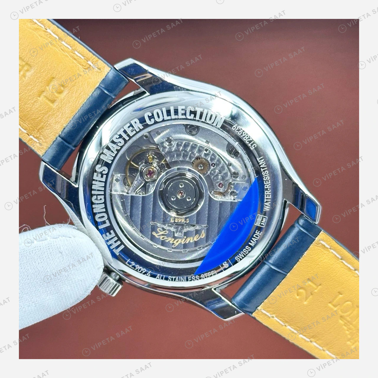 Longines Master Collection Mavi Kadran Deri Super Clone ETA Eta Saat detay 4