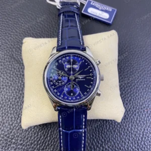 Longines Master Collection Mavi Kadran Mavi Deri Kordon Super Clone Eta Eta Saat karşıdan görünüm